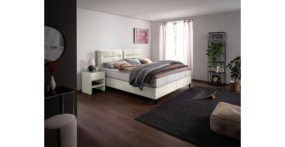 BOXSPRINGBETT 240/220 cm  in Weiß  - Schwarz/Weiß, KONVENTIONELL, Textil/Metall (240/220cm) - Esposa