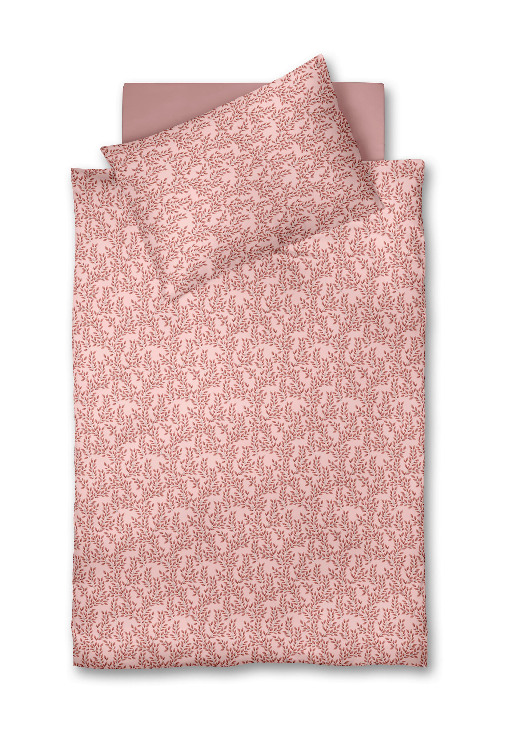 ÁGYNEMŰHUZAT-GARNITÚRA 220/200 cm  - fáradt rózsaszín/sötét rózsaszín, Basics, textil (220/200cm) - Fleuresse