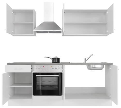 KUCHYNSKÁ LINKA LUCCA 210 - sivohnedá/biela, Modern, kompozitné drevo/plast (210cm) - FlexWell