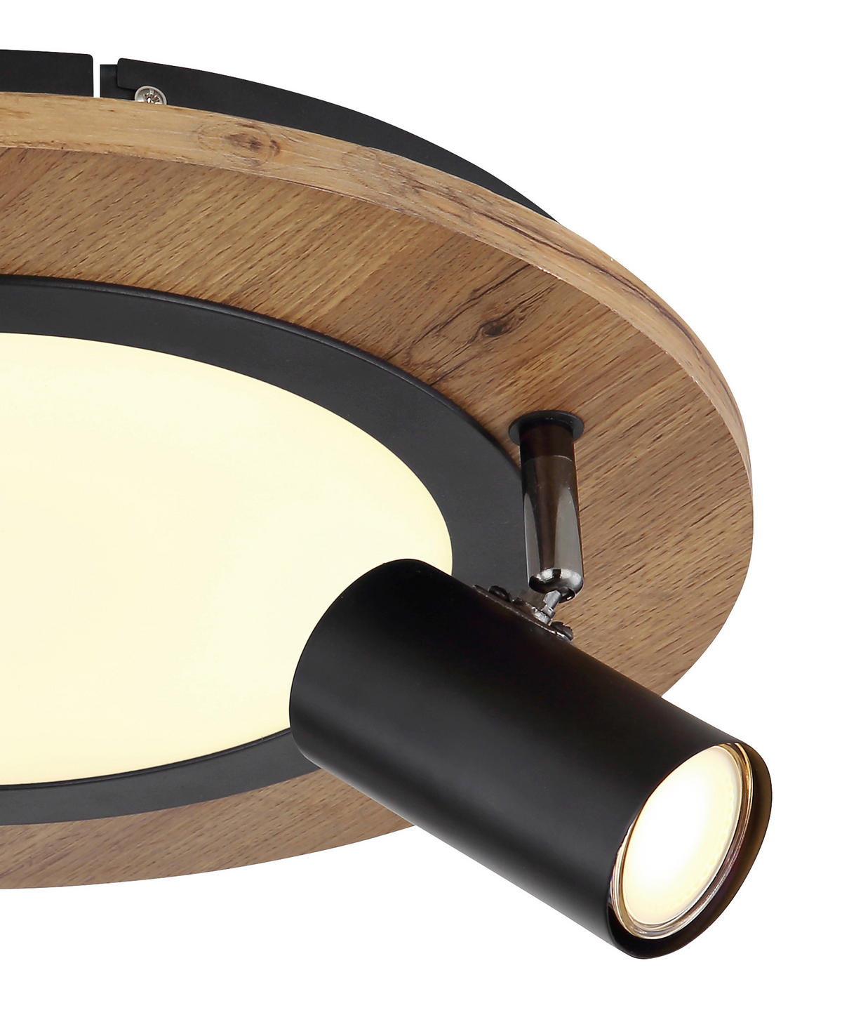 PLAFONIERĂ CU LED - opal/maro închis, Design, plastic/metal (40/18cm)