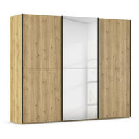 SCHWEBETÜRENSCHRANK 270/223/68 cm 3-türig Eichefarben  - Eichefarben/Schwarz, Design, Holz/Holzwerkstoff (270/223/68cm) - Novel