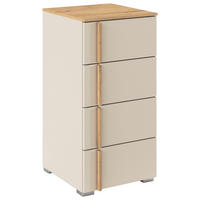 KOMMODE , 40/81/42 cm, 4 Schublade(n)  - Champagner/Alufarben, Design, Holz/Holzwerkstoff (40/81/42cm) - Stylife
