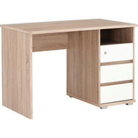 SCHREIBTISCH  Weiß, Sonoma Eiche   - Weiß/Sonoma Eiche, KONVENTIONELL, Holzwerkstoff (110/65/75cm) - Xora