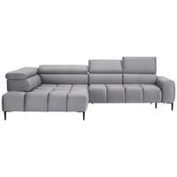 ECKSOFA in Webstoff Grau  - Schwarz/Grau, Design, Textil/Metall (216/300cm) - Welnova