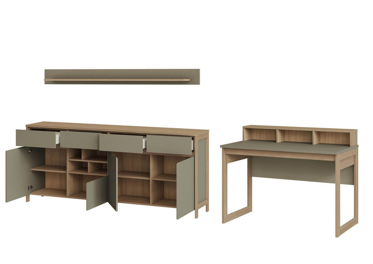 BÜRO - Eukalyptusholzfarben, Design, Holzwerkstoff - MID.YOU