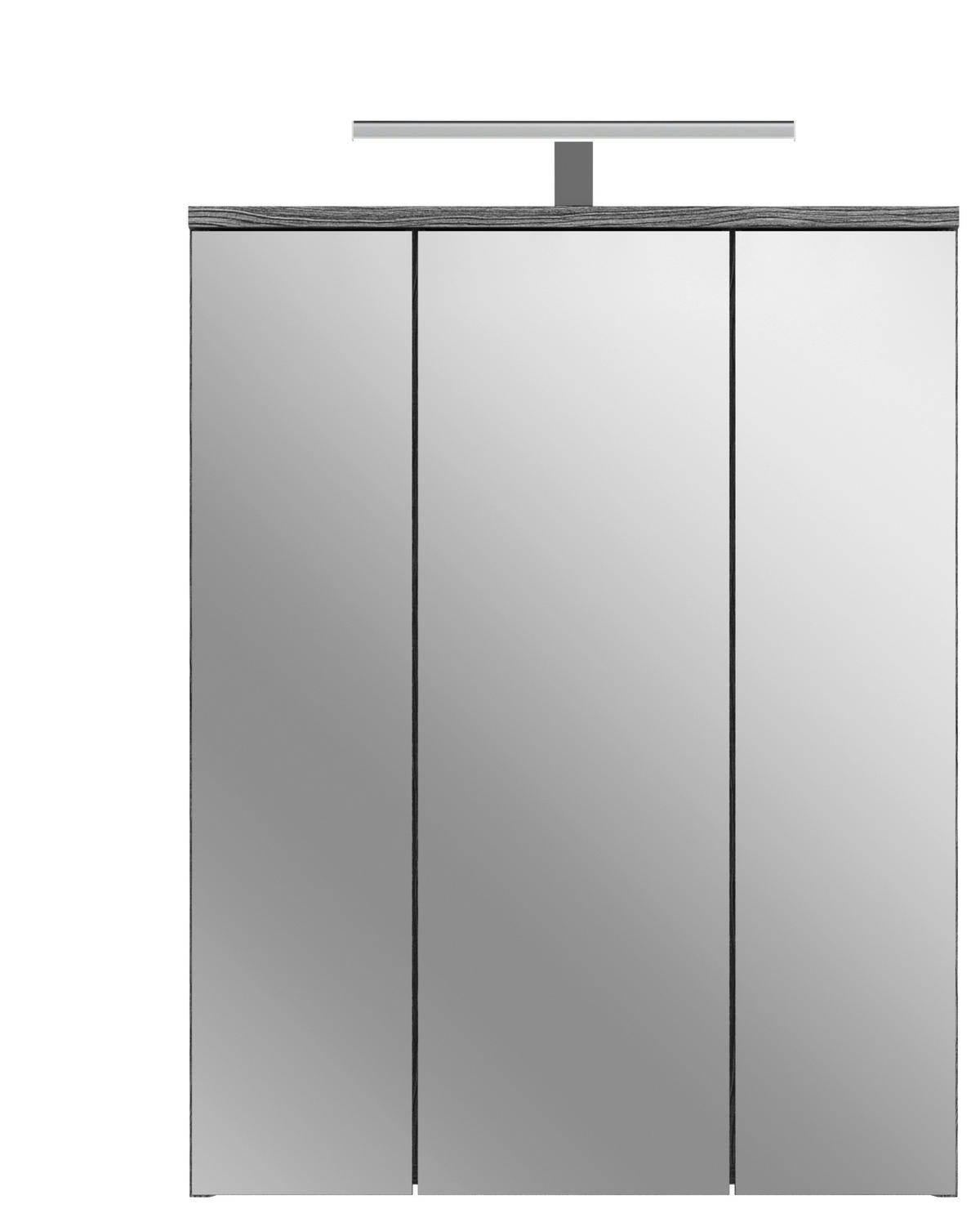 OMARA Z OGLEDALOM 60/77/21 cm  - srebrne barve, Moderno, steklo/leseni material (60/77/21cm) - MID.YOU