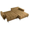 ECKSOFA Honig Chenille  - Schwarz/Honig, KONVENTIONELL, Holz/Textil (266/180cm) - Carryhome