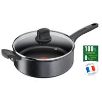 SERPENYŐ 26 cm  - fekete/áttetsző, Basics, Üveg/fém (26cm) - Tefal