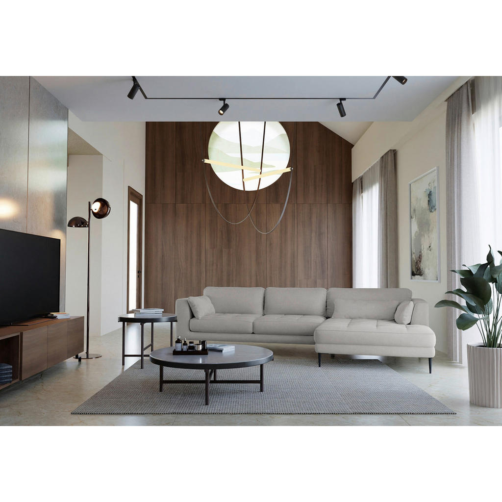Thumbnail - home24 Ecksofa, Grau, Textil, 4-Sitzer, L-Form, Ottomane rechts, 275x168 cm, Made in Europe, Stoffauswahl, Sitzqualitäte...