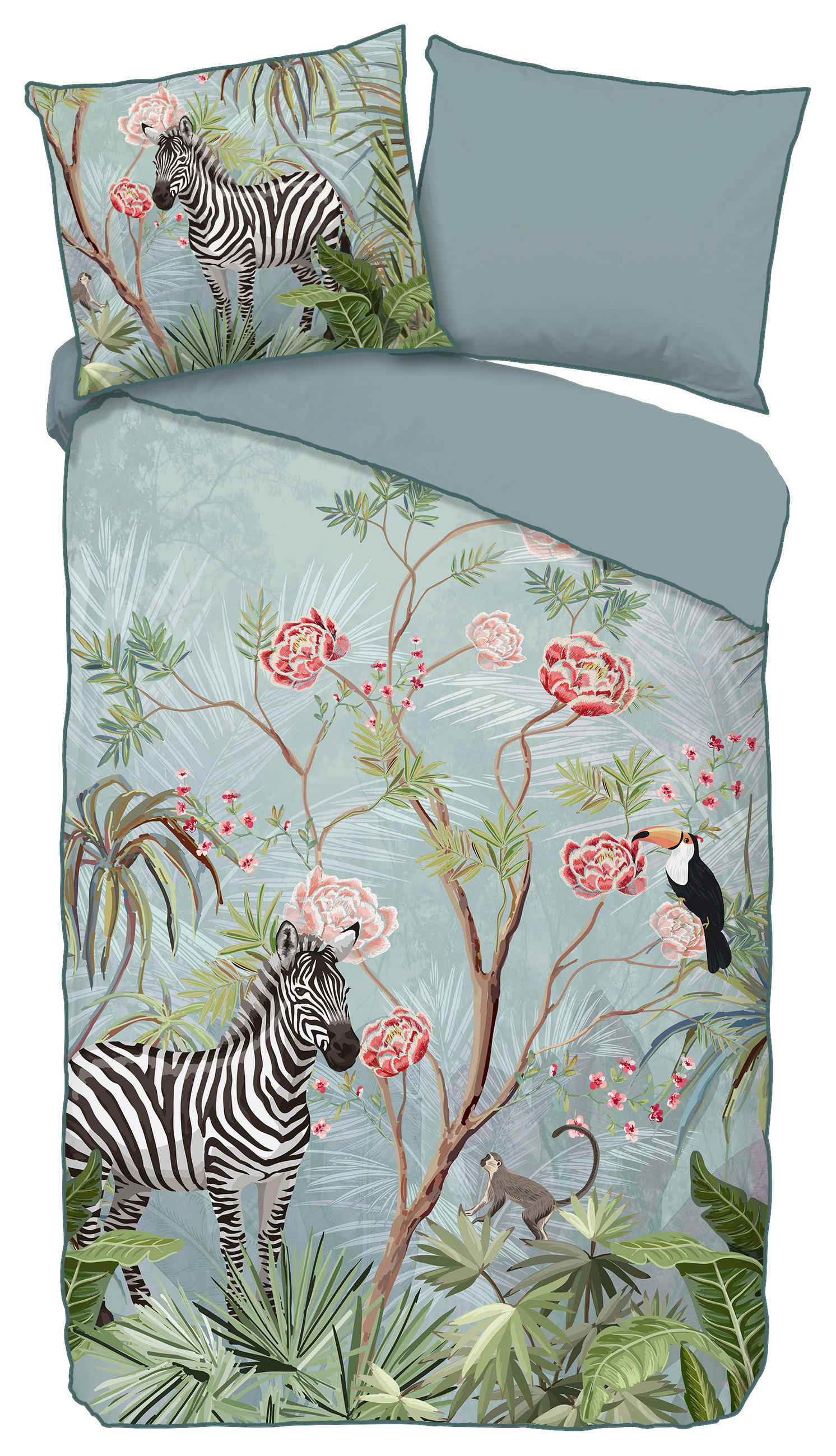 WENDEBETTWÄSCHE Linon, Satin 140/200 cm  - Blau, Basics, Textil (140/200cm)