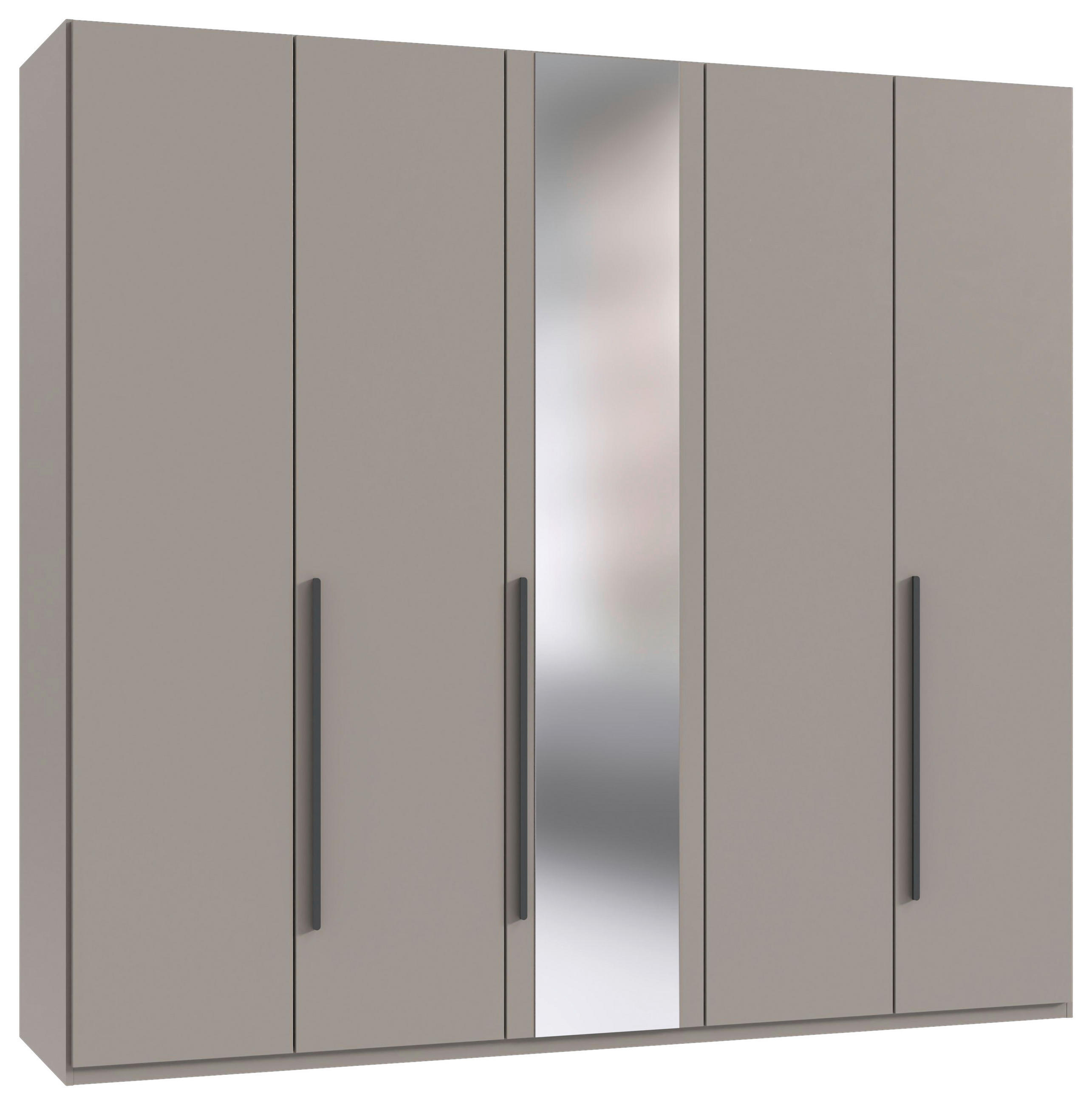 DREHTÜRENSCHRANK  in Graphitfarben, Sahara  - Graphitfarben/Sahara, MODERN, Glas/Holzwerkstoff (225/208/58cm) - Chameo