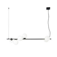 HÄNGELEUCHTE 120/32/150 cm  - Schwarz/Weiß, Design, Glas/Metall (120/32/150cm)