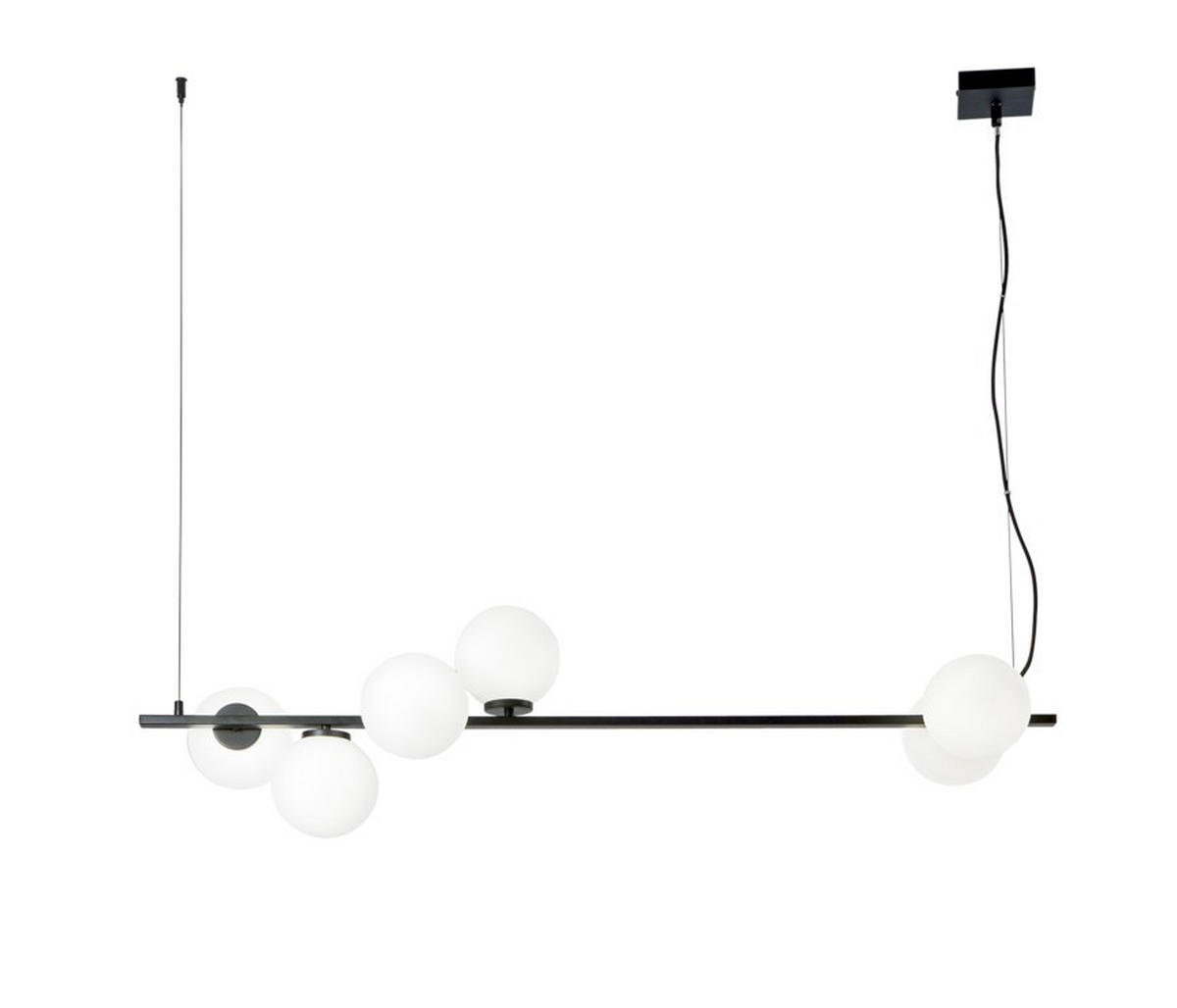 HÄNGELEUCHTE 120/32/150 cm  - Schwarz/Weiß, Design, Glas/Metall (120/32/150cm)