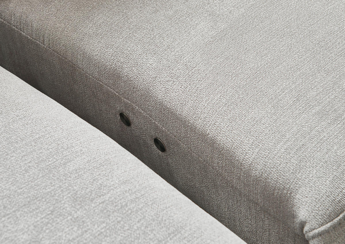 WOHNLANDSCHAFT in Chenille Silberfarben, Hellgrau  - Silberfarben/Hellgrau, Design, Textil/Metall (265/333/170cm) - Dieter Knoll