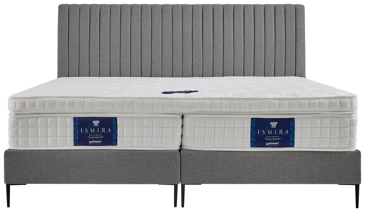 POSTEL BOXSPRING, 180/200 cm, šedá - šedá/černá, Moderní, kov/kompozitní dřevo (180/200cm) - MID.YOU