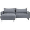 ECKSOFA Dunkelgrau Flachgewebe  - Dunkelgrau/Schwarz, Design, Holz/Textil (160/215cm) - Stylife