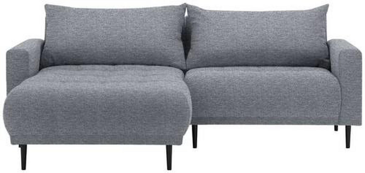 ECKSOFA in Flachgewebe Dunkelgrau  - Dunkelgrau/Schwarz, Design, Holz/Textil (160/215cm) - Stylife