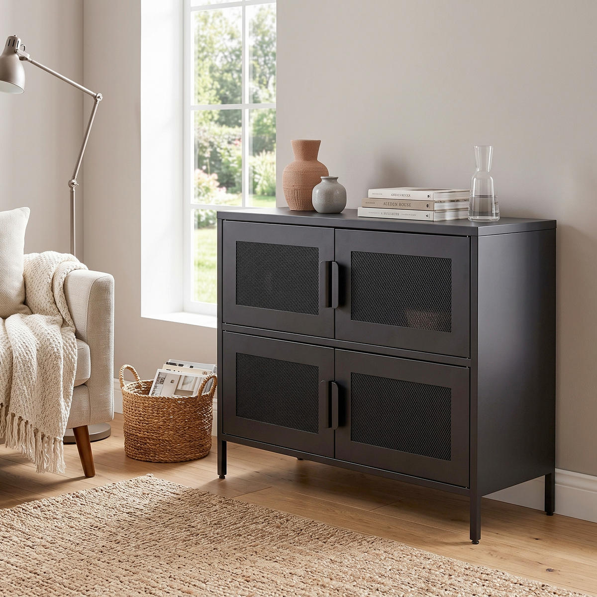 SIDEBOARD  90/75/40 cm  - svart, Design, metall (90/75/40cm) - Livetastic
