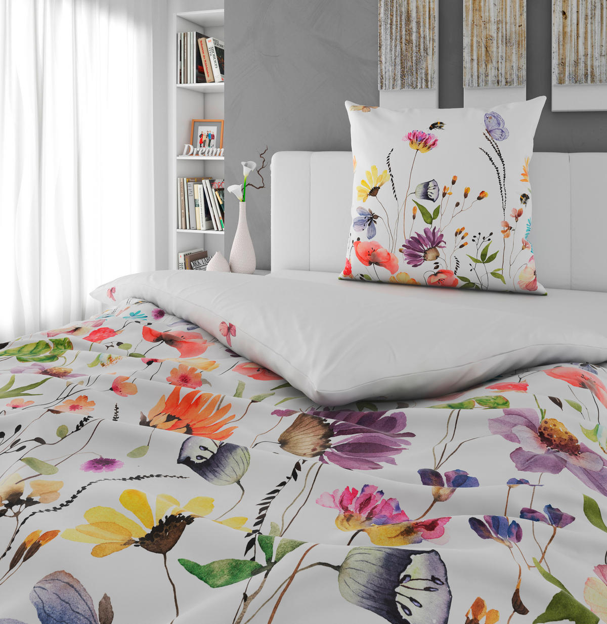 WENDEBETTWÄSCHE Satin 155/220 cm  - Multicolor, Textil (155/220cm) - Novel