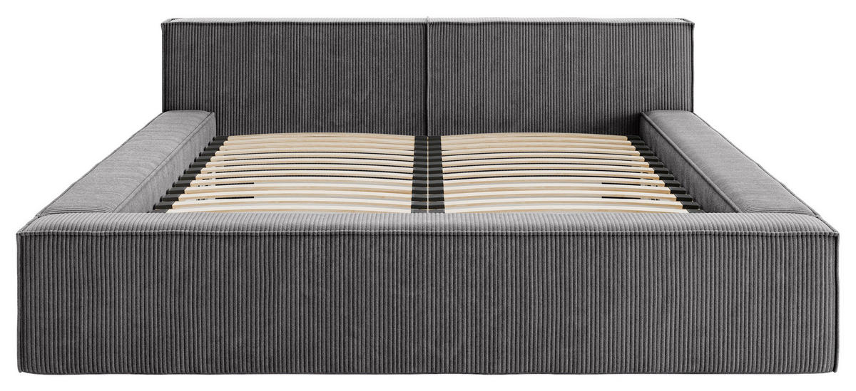 POLSTERBETT Lattenrost, Bettkasten Grau 200/200 cm  - Schwarz/Naturfarben, Basics, Holz/Kunststoff (200/200cm) - Livetastic