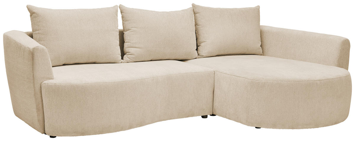ECKSOFA in Chenille Greige  - Greige/Schwarz, MODERN, Kunststoff/Textil (287/179cm) - Carryhome