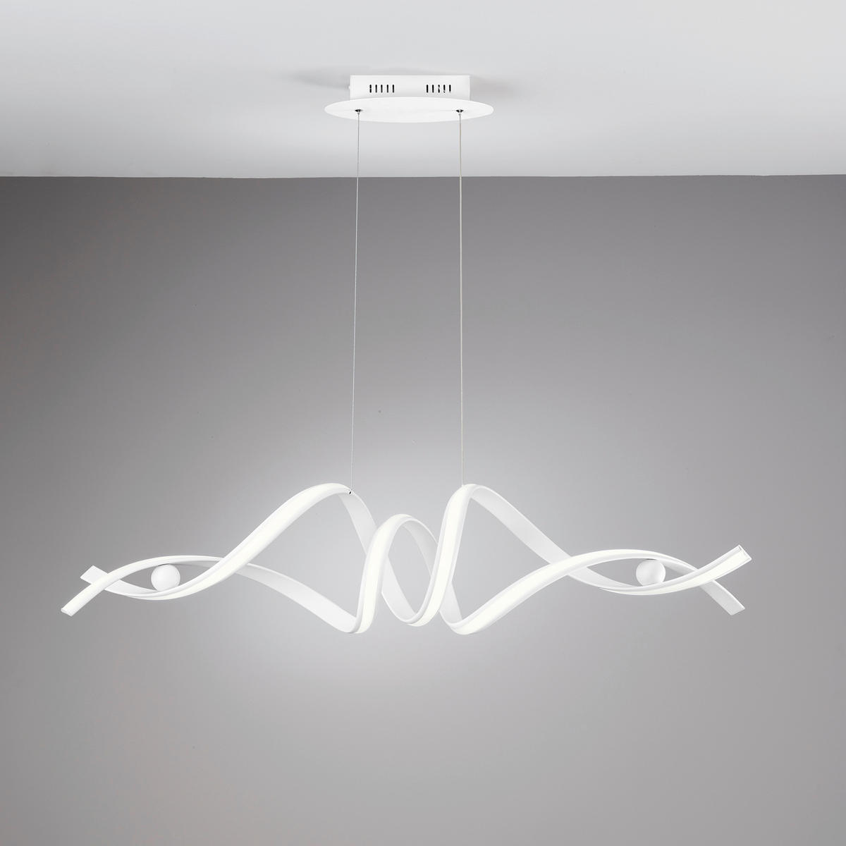 LED-HÄNGELEUCHTE 115/25/124 cm  - Weiß, Design, Kunststoff/Metall (115/25/124cm)