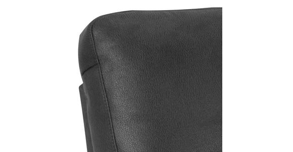 3-SITZER-SOFA Lederlook, Mikrofaser Grau  - Schwarz/Grau, KONVENTIONELL, Textil/Metall (215/102/96cm) - Carryhome