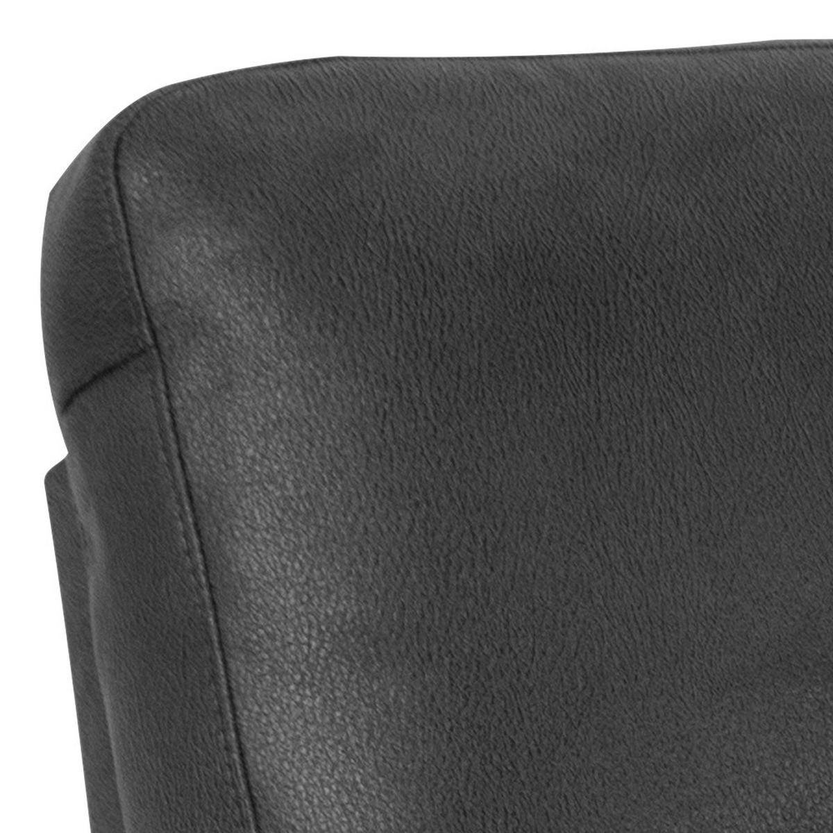 3-SITZER-SOFA Lederlook, Mikrofaser Grau  - Schwarz/Grau, KONVENTIONELL, Textil/Metall (215/102/96cm) - Carryhome