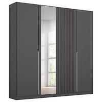 DREHTÜRENSCHRANK 181/210/54 cm 4-türig Grau  - Alufarben/Grau, MODERN, Holzwerkstoff/Metall (181/210/54cm) - Rauch Möbel