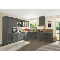 EINBAUKÜCHE   - Dunkelbraun/Grau, Design, Glas/Holzwerkstoff - Dieter Knoll