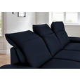 ECKSOFA Rivello in Echtleder Dunkelblau  328/193 cm  - Schwarz/Dunkelblau, Design, Leder/Metall (328/193cm) - Dieter Knoll