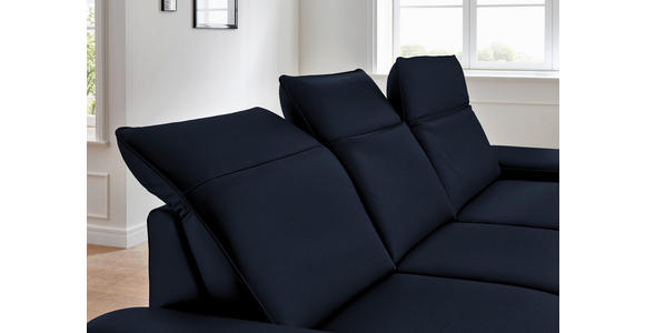 ECKSOFA Rivello in Echtleder Dunkelblau  328/193 cm  - Schwarz/Dunkelblau, Design, Leder/Metall (328/193cm) - Dieter Knoll