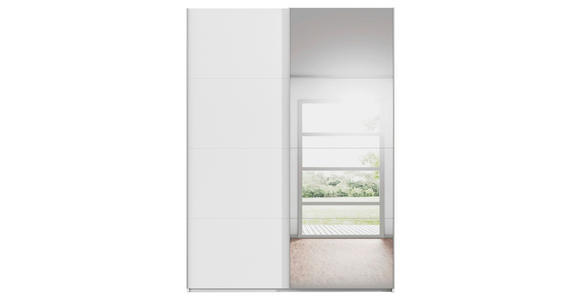 SCHWEBETÜRENSCHRANK 162/223/68 cm 2-türig Weiß  - Alufarben/Weiß, Basics, Glas/Holzwerkstoff (162/223/68cm) - Novel