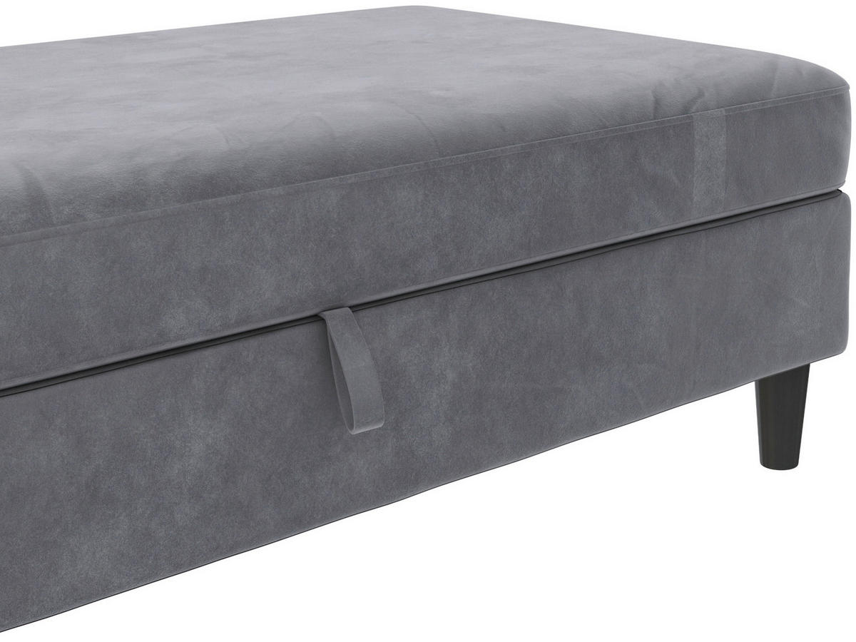 HOCKER in Textil Anthrazit  - Anthrazit/Schwarz, Basics, Kunststoff/Textil (130/43/69cm) - Livetastic