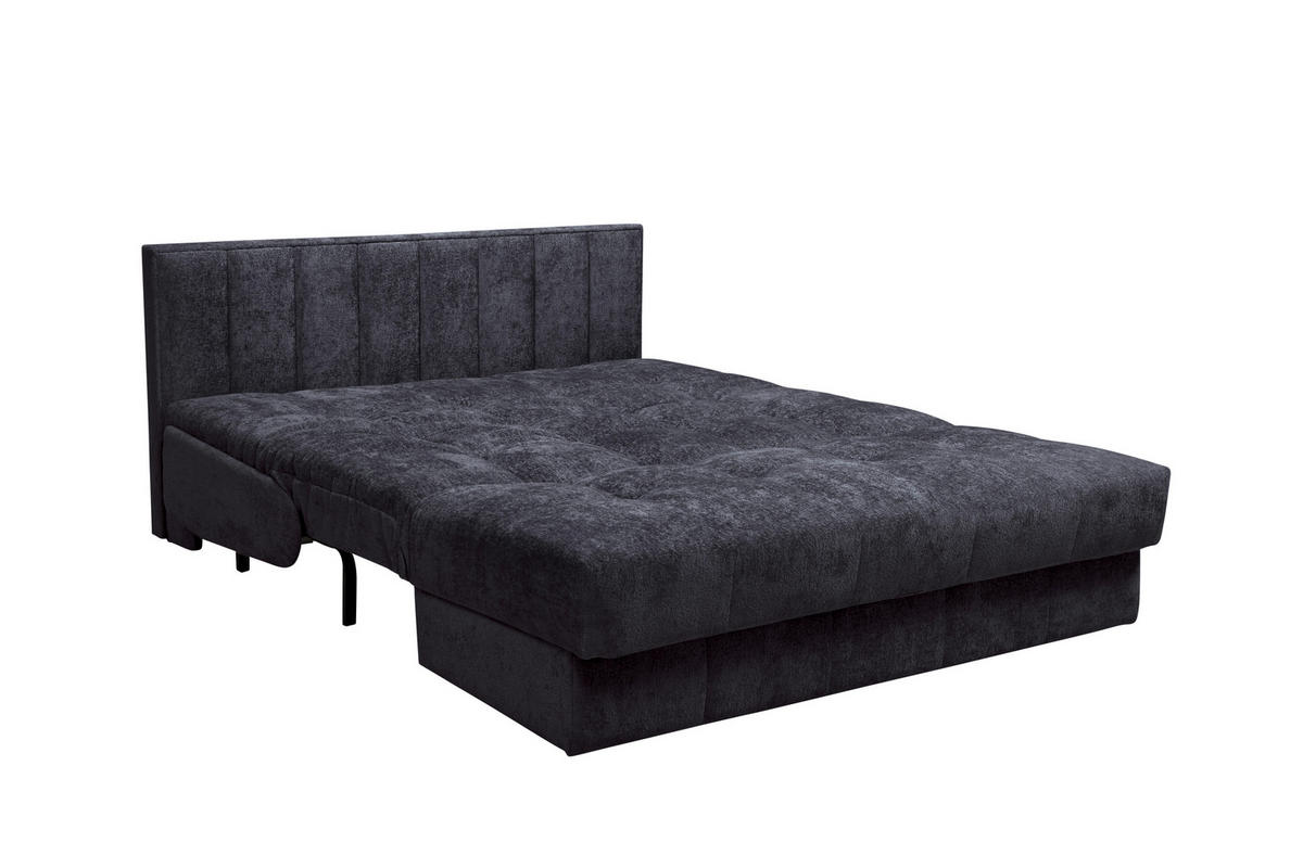 SCHLAFSOFA  mit Stoffauswahl, Schlafen auf Sitzhöhe Chenille Anthrazit  - Anthrazit/Schwarz, KONVENTIONELL, Kunststoff/Textil (166/93/106cm) - home24