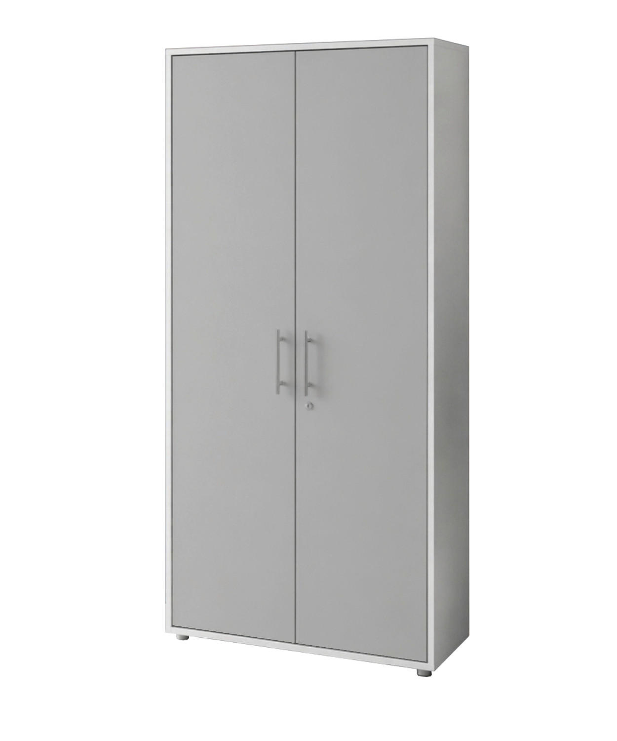 AKTENSCHRANK Weiß, Hellgrau  - Hellgrau/Weiß, MODERN, Holzwerkstoff (84,4/185,6/33cm) - MID.YOU