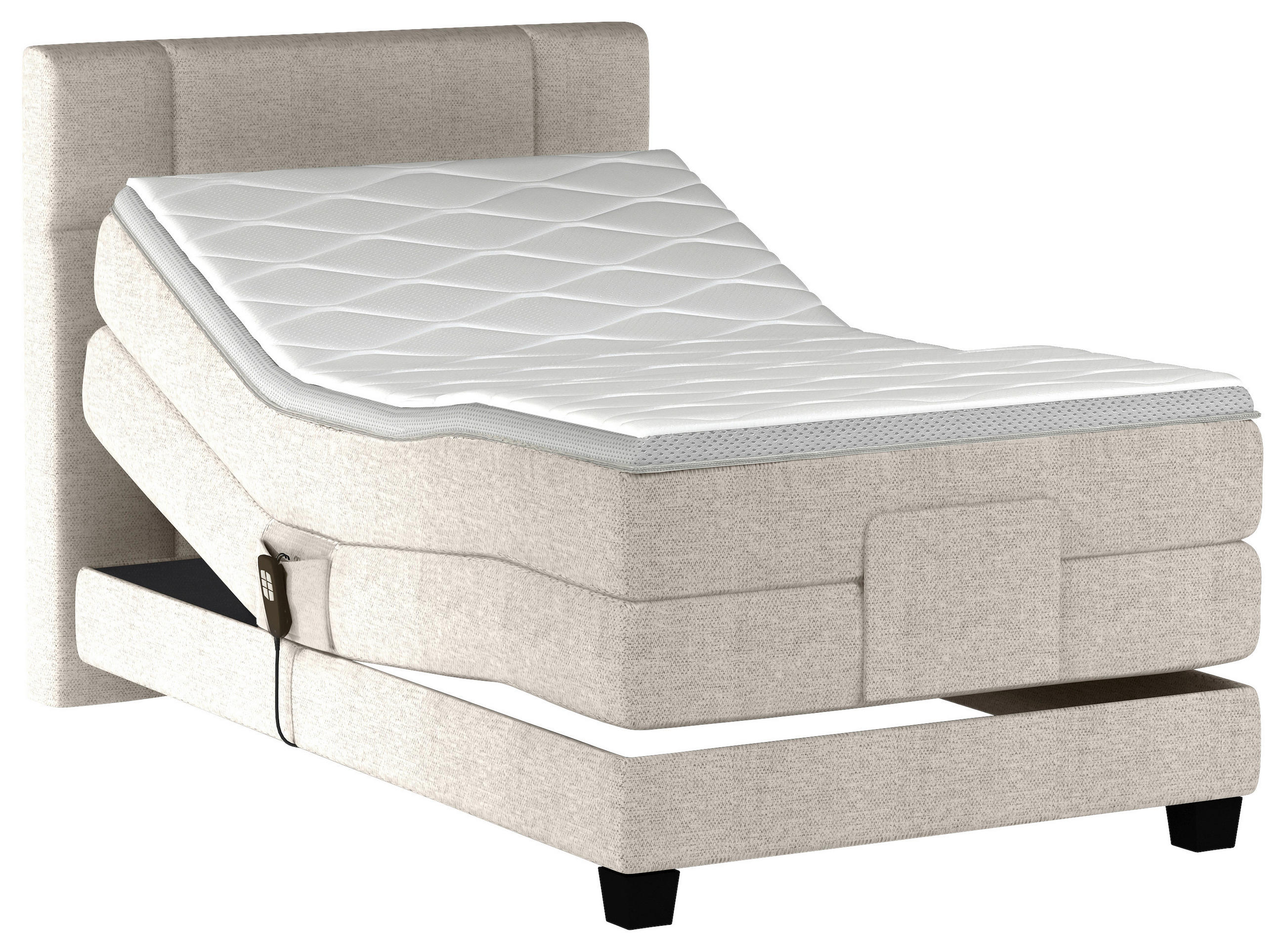 BOXSPRINGBETT 90/200 cm  in Greige  - Greige/Schwarz, KONVENTIONELL, Holz/Kunststoff (90/200cm) - Esposa
