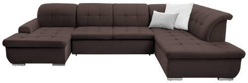 SOFFA i flatväv mörkbrun  - silver/mörkbrun, Design, metall/textil (145/342/208cm) - Livetastic