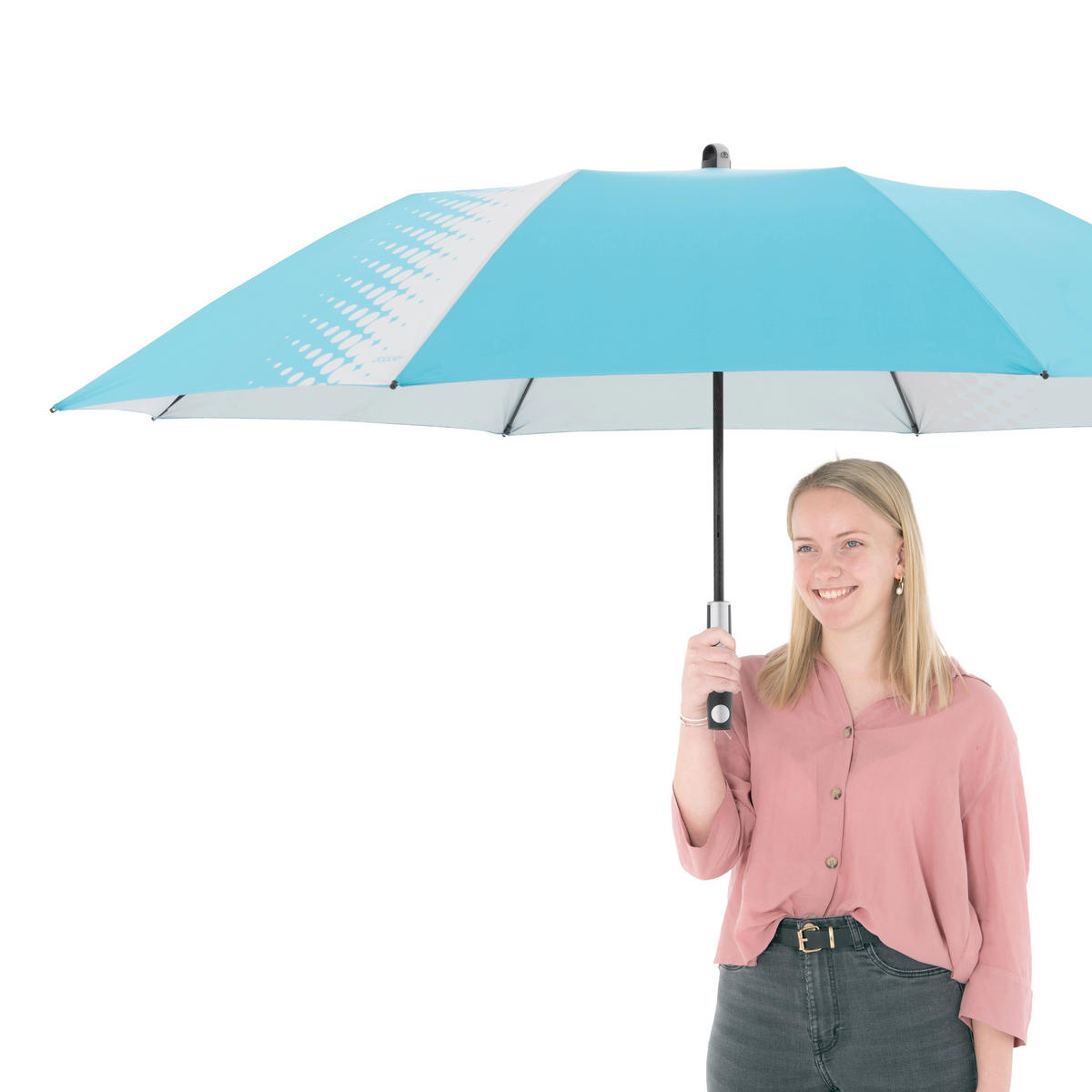 SONNENSCHIRM 156 cm Hellblau  - Anthrazit/Hellblau, MODERN, Textil/Metall (156cm) - Doppler
