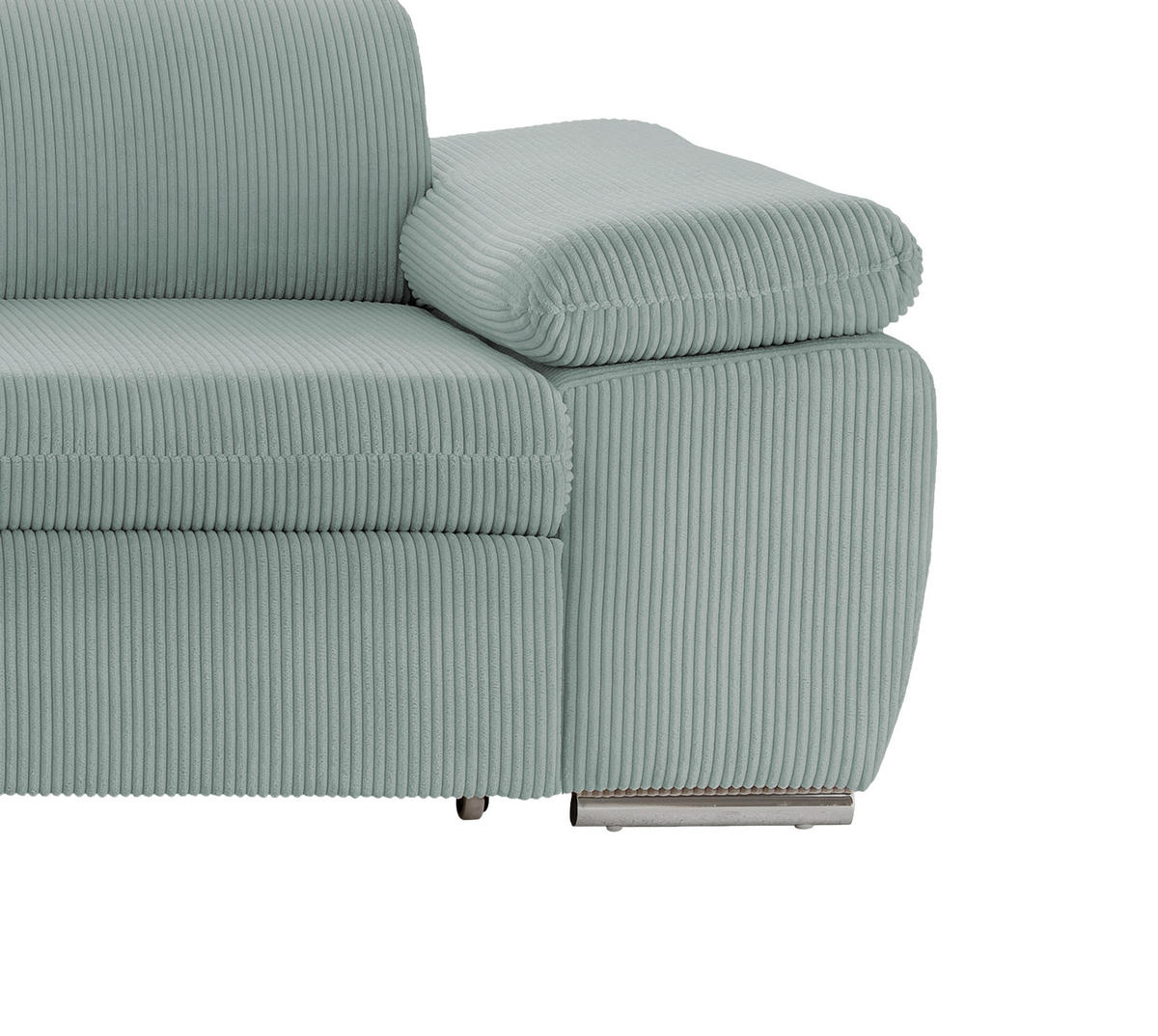 ECKSOFA in Cord Hellblau  - Chromfarben/Hellblau, Design, Textil/Metall (228/283cm) - Livetastic
