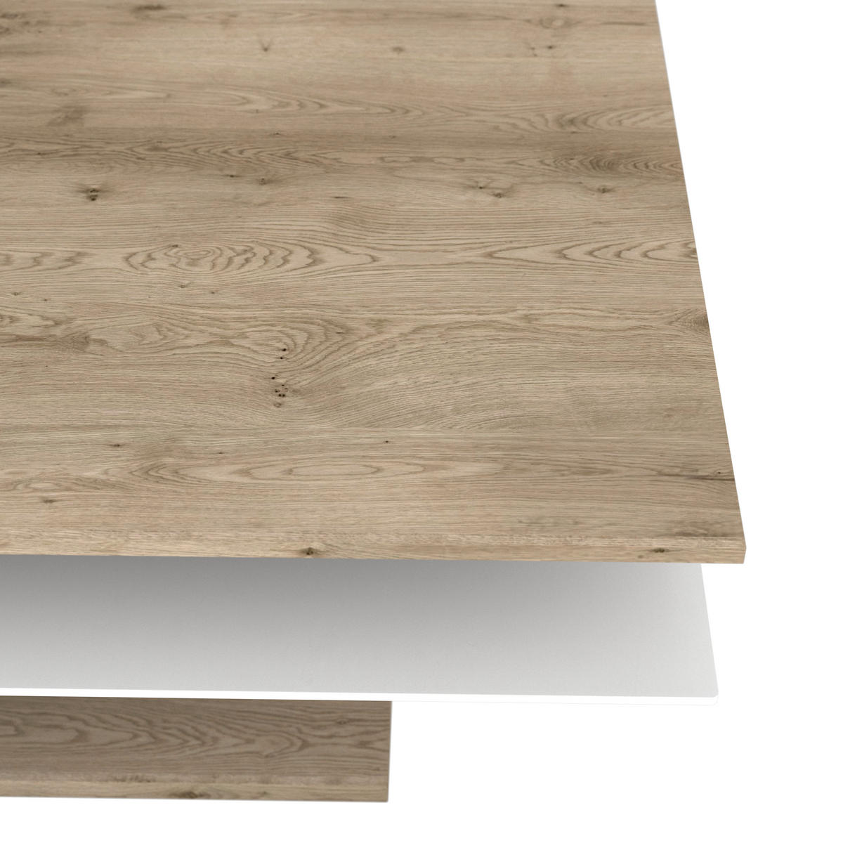 COUCHTISCH in Holz, Glas 120/75/46 cm  - Weiss/Eichefarben, Design, Glas/Holz (120/75/46cm) - Voglauer