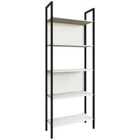 REGAL  62/165/24 cm Weiss  - Weiss/Schwarz, Konventionell, Holzwerkstoff/Metall (62/165/24cm)