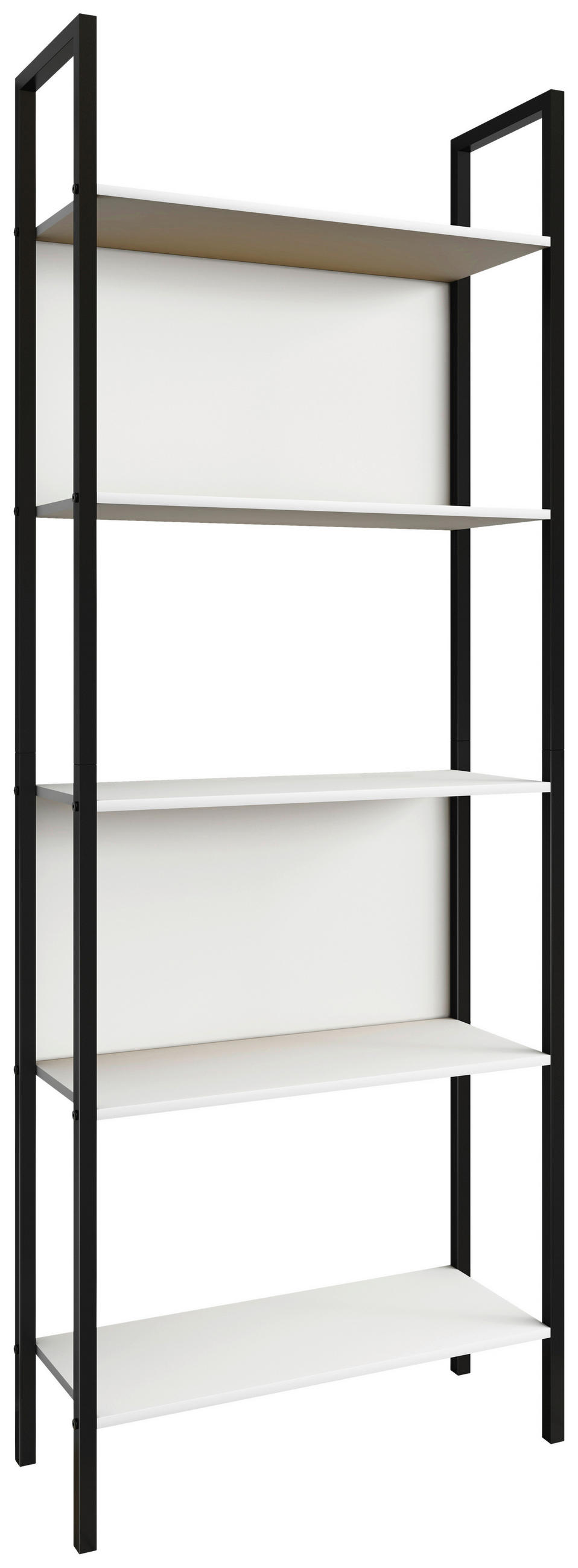 REGAL  62/165/24 cm Weiss  - Weiss/Schwarz, Konventionell, Holzwerkstoff/Metall (62/165/24cm)