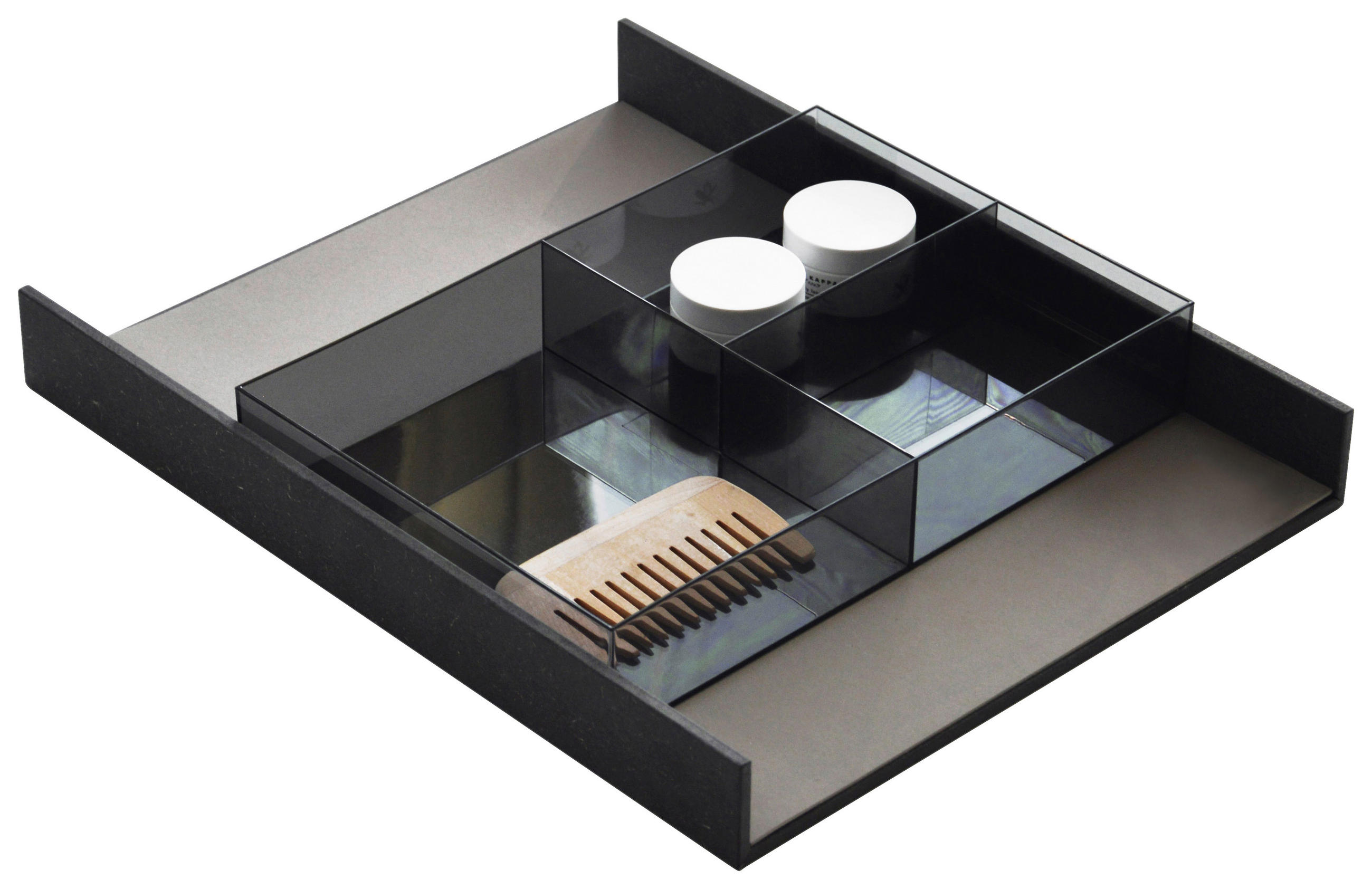ORDNUNGSSYSTEM Holzwerkstoff  - Schwarz/Braun, MODERN, Holzwerkstoff (39,7/4,4/31,4cm) - Emilio Belluti