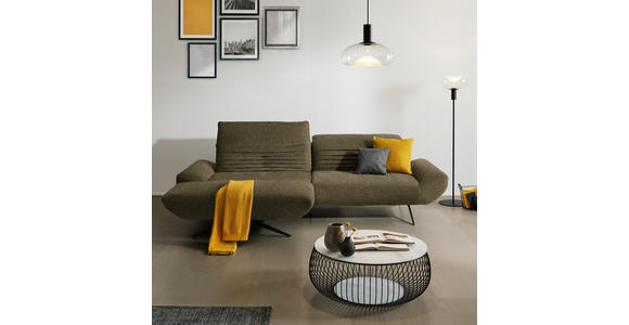 ECKSOFA  in Bouclé Khaki  170-195/280 cm  - Khaki/Schwarz, Design, Textil/Metall (170-195/280cm) - Dieter Knoll