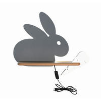VÄGGLAMPA FÖR BARN Rabit 37/12/31 cm   - vit/grå, Basics, metall/trämaterial (37/12/31cm)