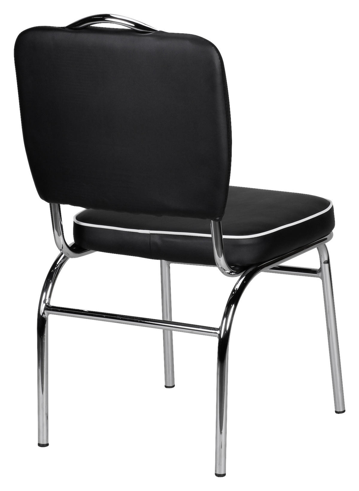 STUHL Schwarz, Weiß  - Silberfarben/Schwarz, MODERN, Kunststoff/Metall (47/90/45cm) - MID.YOU