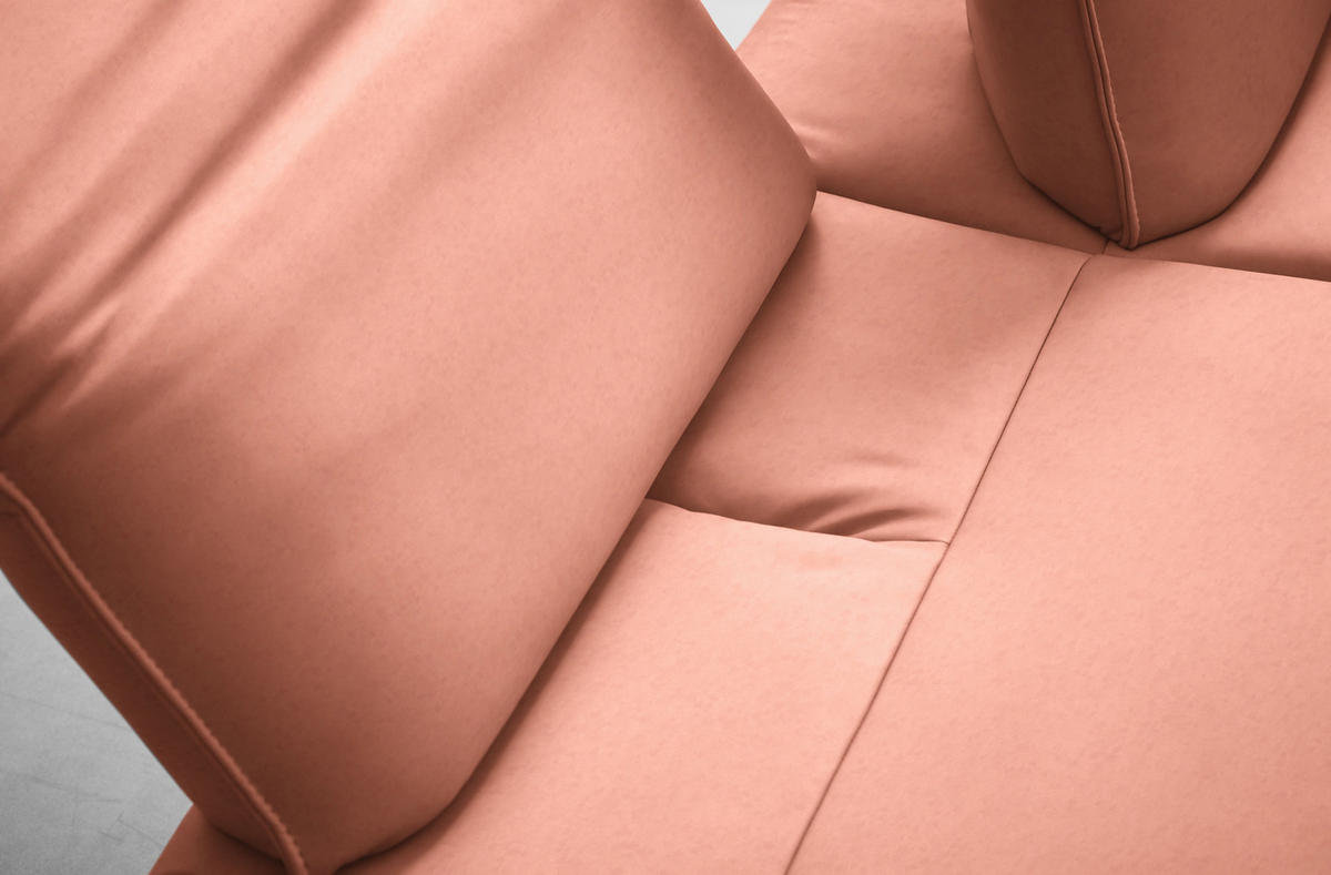 ECKSOFA  in Echtleder Lachsfarben  230/290 cm  - Anthrazit/Lachsfarben, Design, Leder/Metall (230/290cm) - Johann Jakob