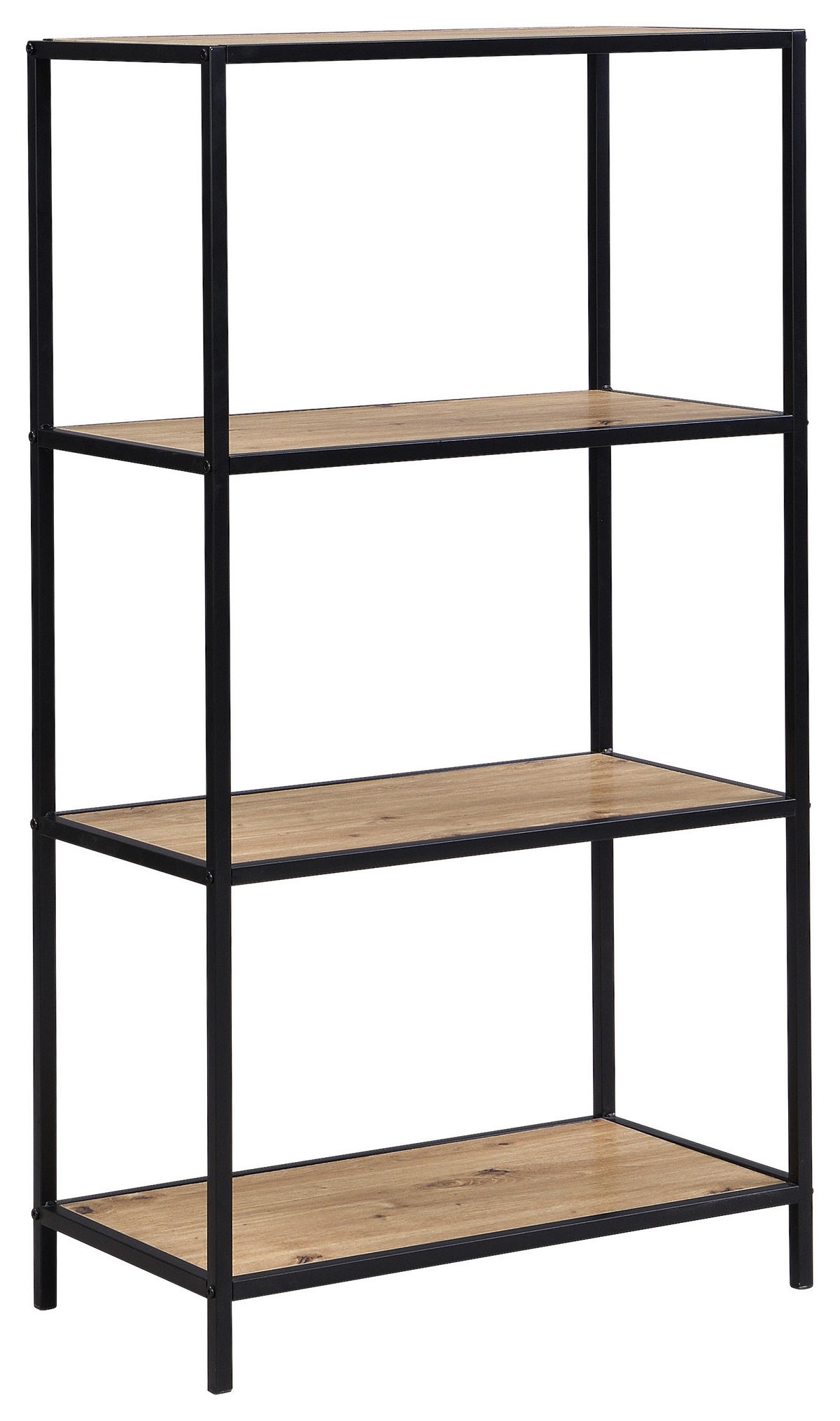 REGAL crna, hrast Artisan  metal, drvni materijal  - hrast Artisan/crna, Moderno, drvni materijal/metal (60/113/33cm) - Modern Living