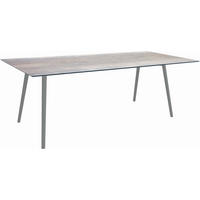 GARTENTISCH Kunststoff Grau rechteckig  - Anthrazit/Grau, MODERN, Kunststoff/Metall (220/100/75cm) - Stern